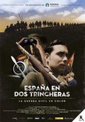 Cartel de España en dos trincheras: la Guerra Civil en color