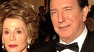 Alan Rickman y Jane Fonda posan como Ronald y Nancy Reagan en el set de The Butler