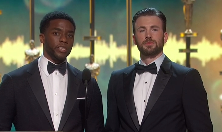 Chris Evans y Chadwick Boseman presentan Mejor Edicion Sonido