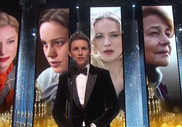 Eddie Redmayne presenta el premio a Mejor Actriz