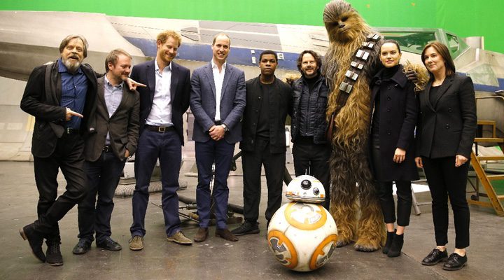 El equipo en el rodaje de 'Star Wars: Episodio VIII'