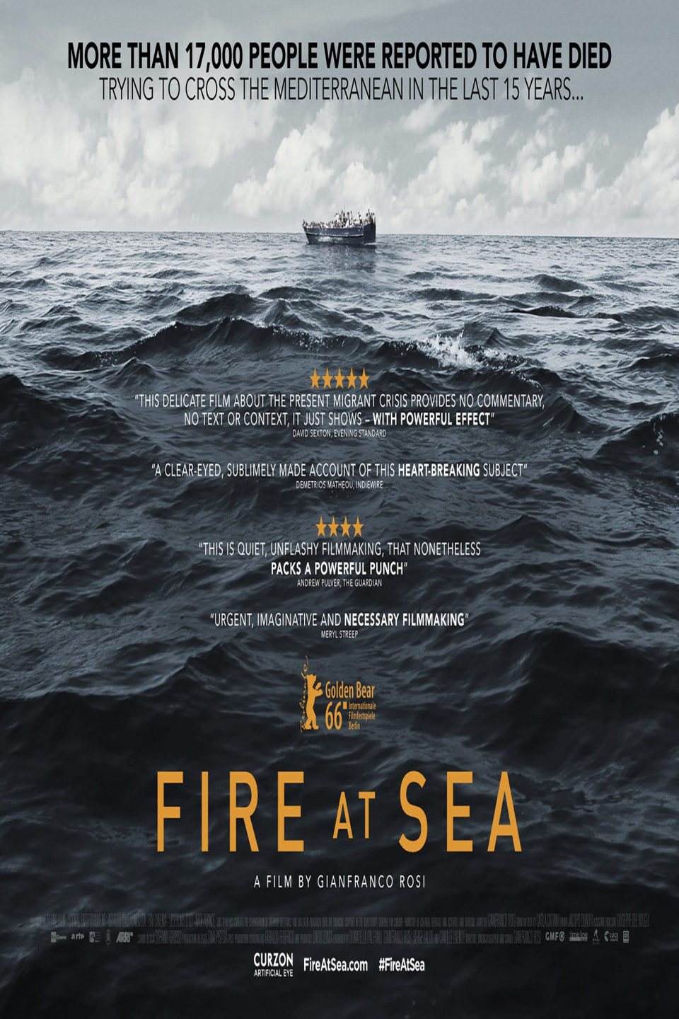 Cartel de Fuego en el mar (Fuocoammare) - Reino Unido