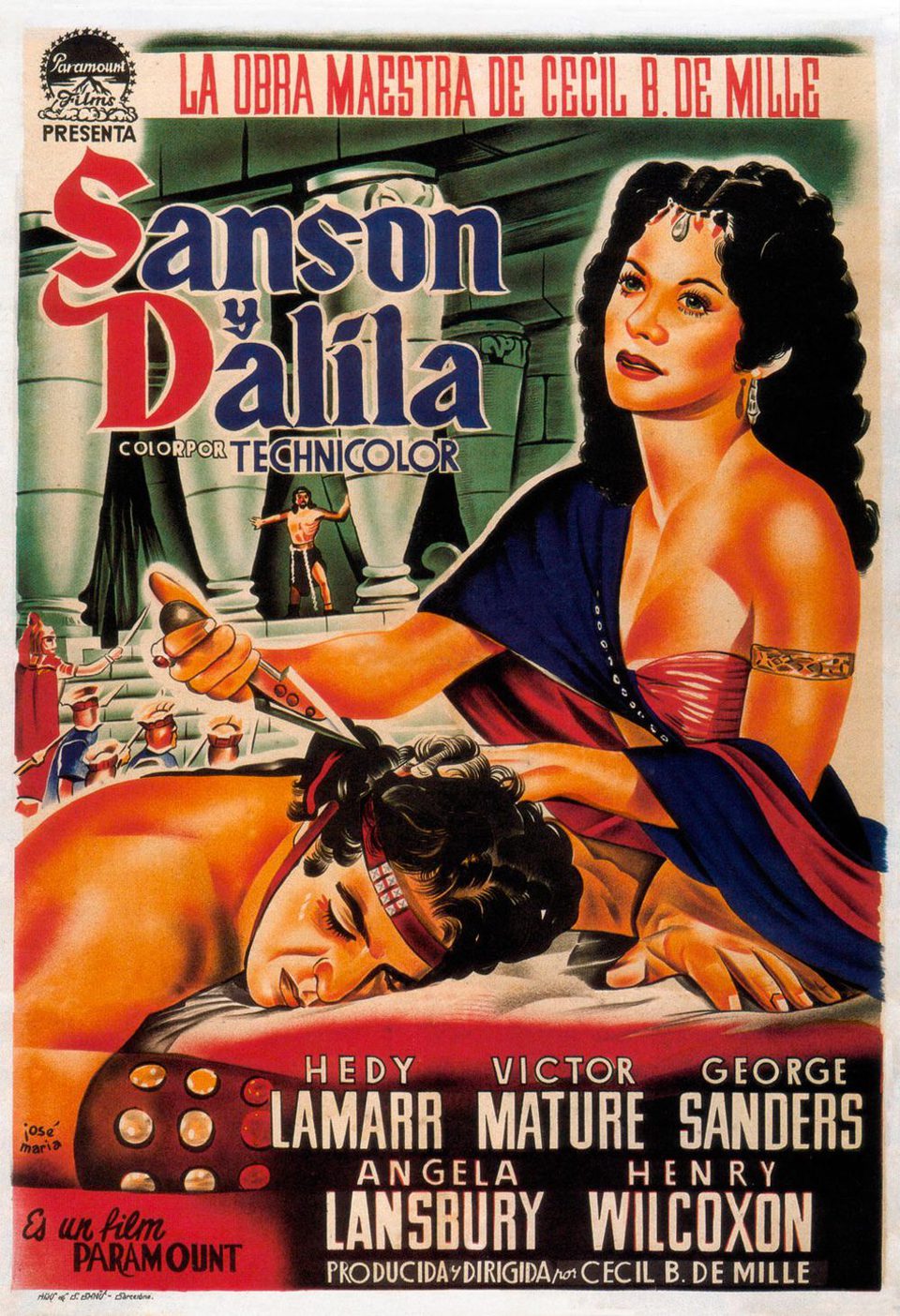 Cartel de Sansón y Dalila - España