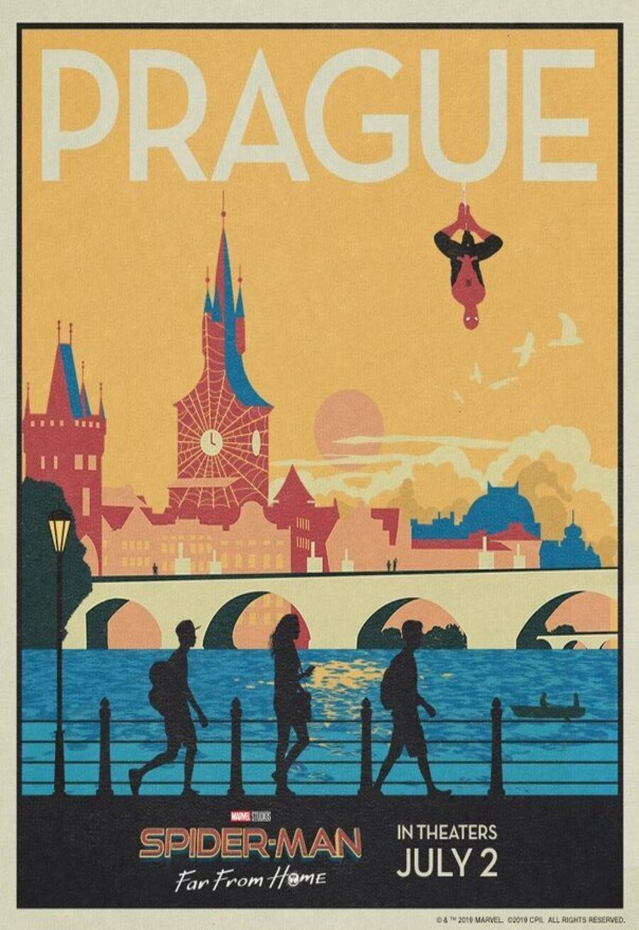 Cartel de Spider-Man: Lejos de casa - Postal Praga
