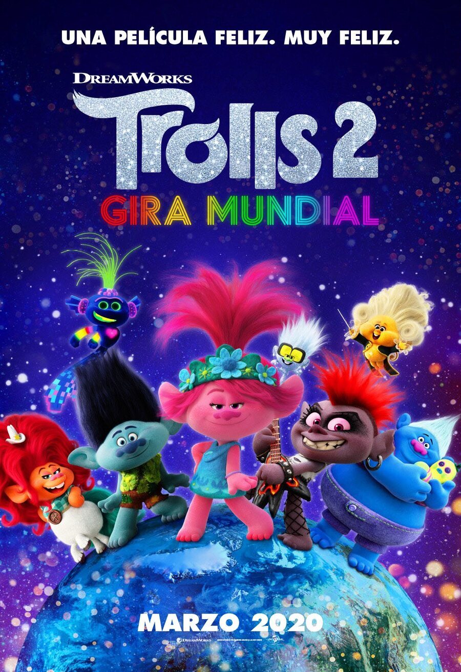 Cartel de Trolls 2: Gira mundial - Cartel español