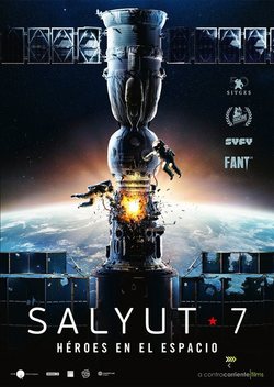 Cartel de Salyut-7, héroes en el espacio