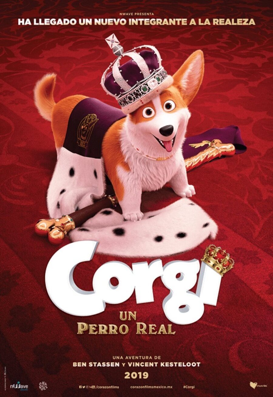 Cartel de Corgi, las mascotas de la reina - México 2
