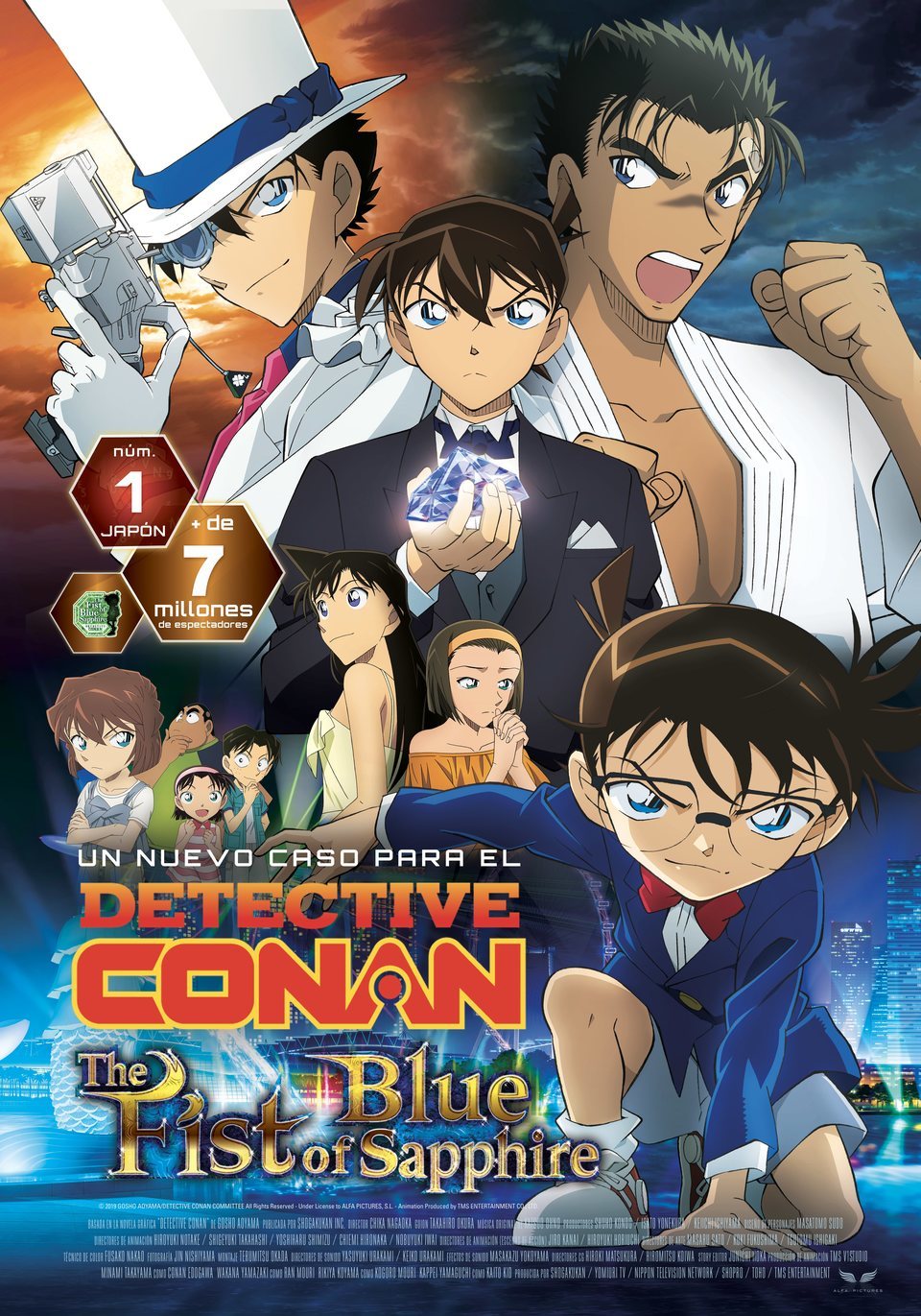 Cartel de Detective Conan: El Puño de Zafiro Azul - España