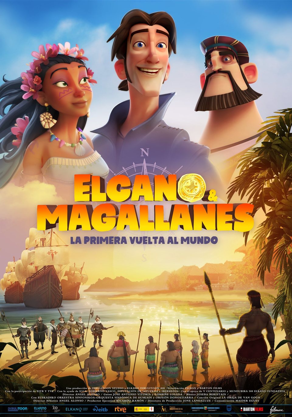 Cartel de Elcano y Magallanes: La primera vuelta al mundo - España final