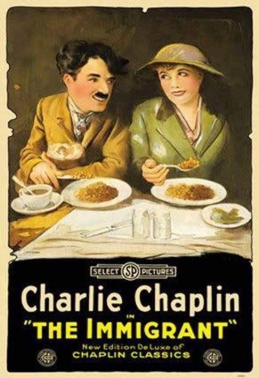 Cartel de Charlot, emigrante - Charlot, el emigrante