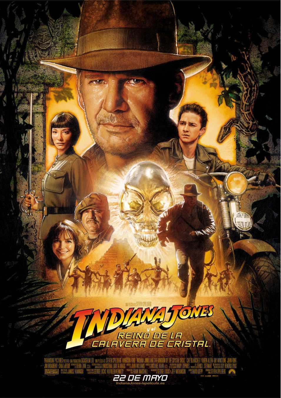 Cartel de Indiana Jones y el Reino de la Calavera de Cristal - España