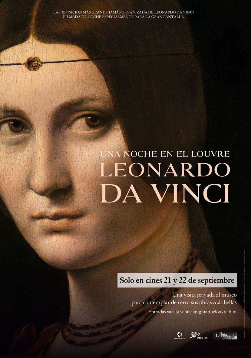 Cartel de Una noche en el Louvre. Leonardo Da Vinci - España