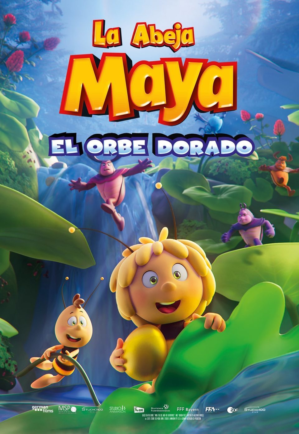 Cartel de La Abeja Maya y el Orbe Dorado - 