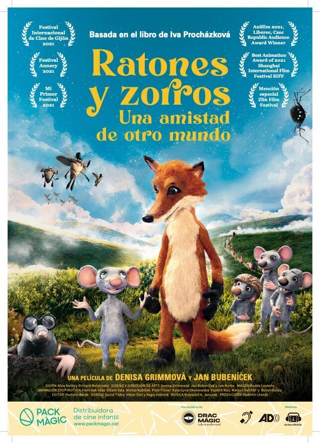 Cartel de Ratones y zorros - Español