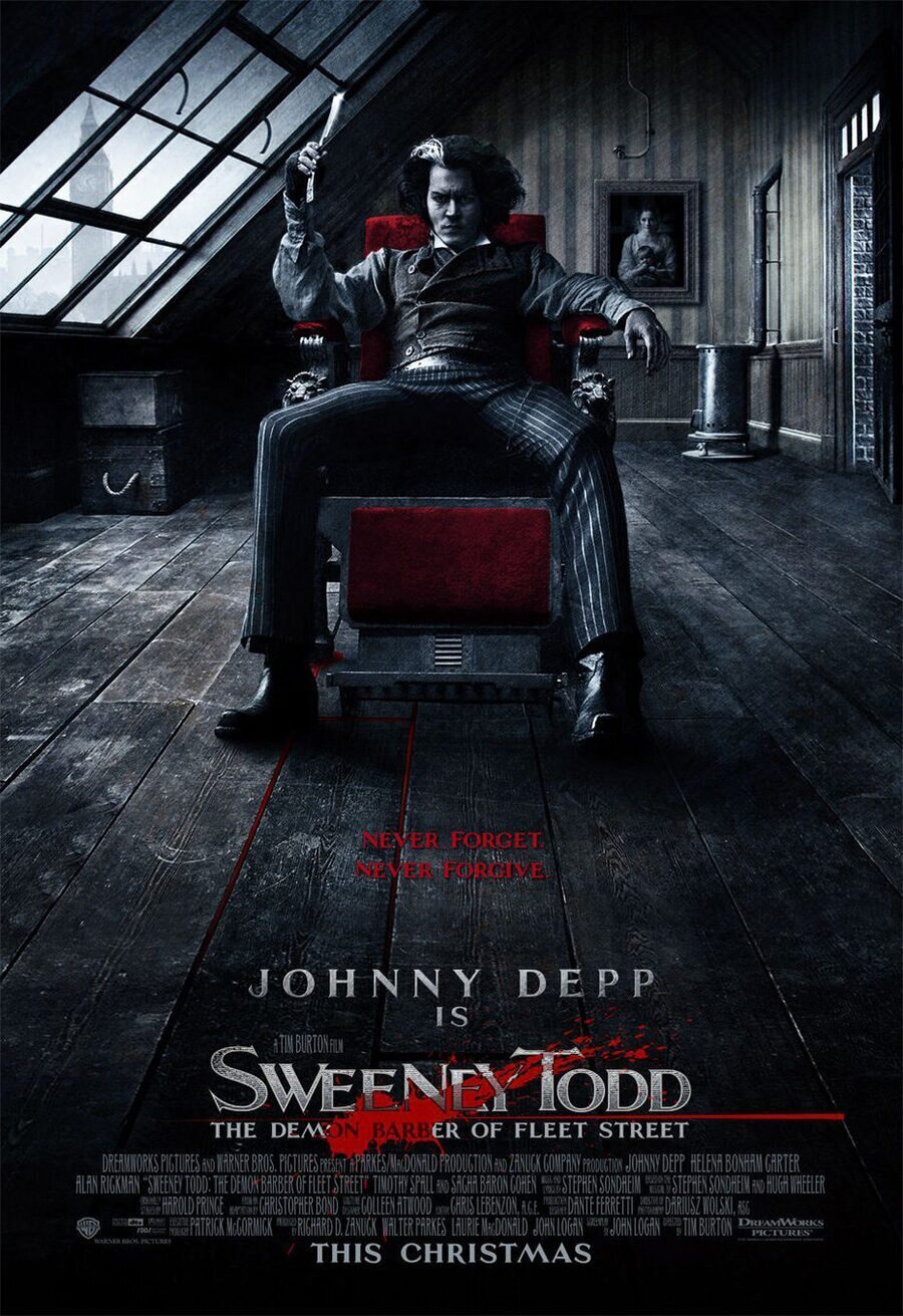 Cartel de Sweeney Todd, el barbero diabólico de la calle Fleet - Estados Unidos