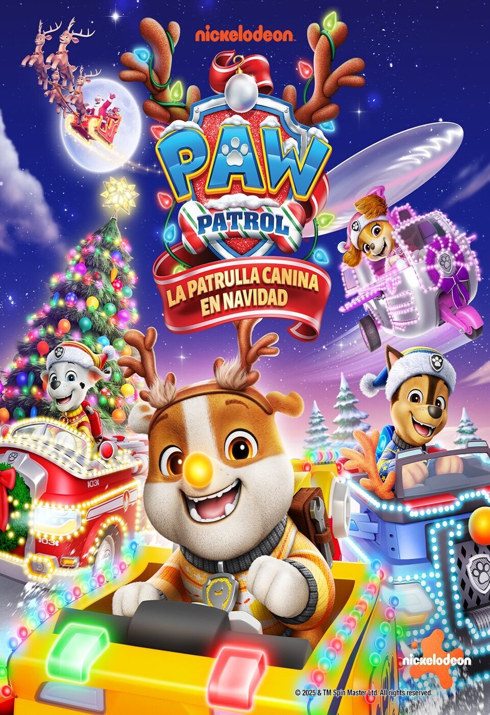 Cartel de La Patrulla Canina en Navidad - España