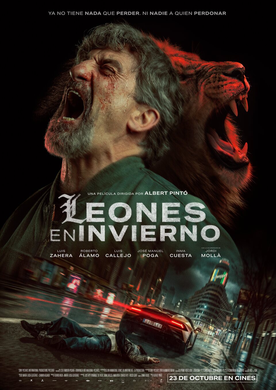 Cartel de Leones en invierno - España