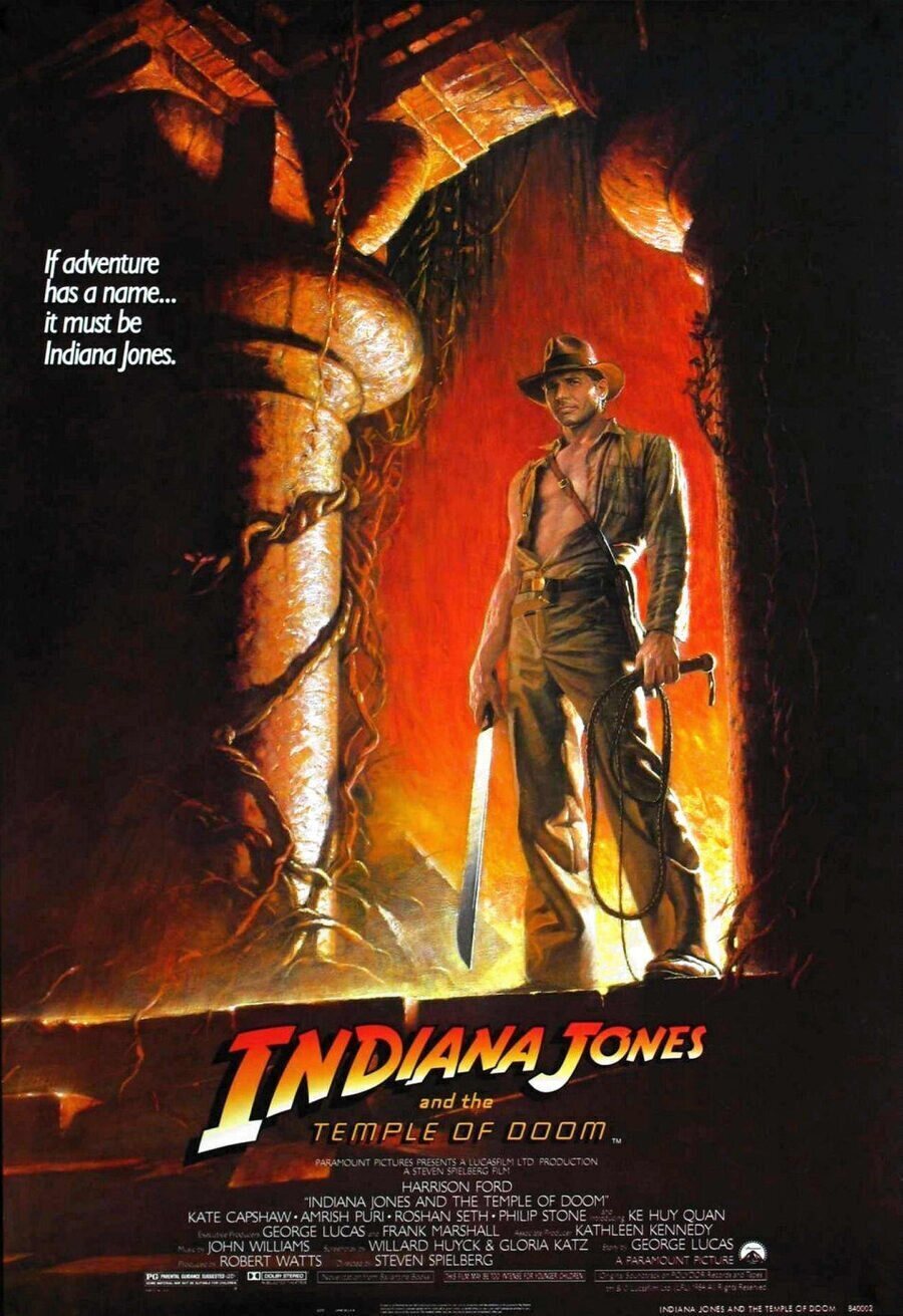 Cartel de Indiana Jones y el Templo Maldito - Estados Unidos