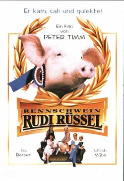 Cartel de Rudy, el cerdito de carreras