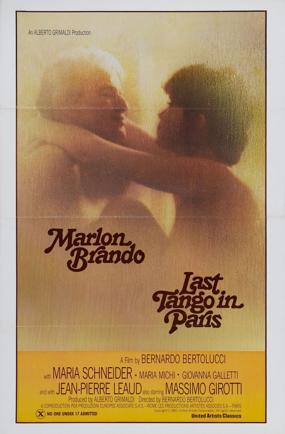 Cartel de El último tango en París - Estados Unidos