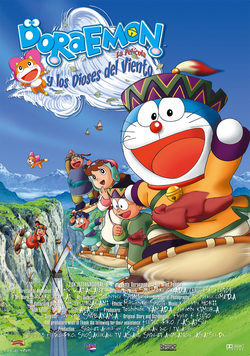 Cartel de Doraemon y los dioses del viento
