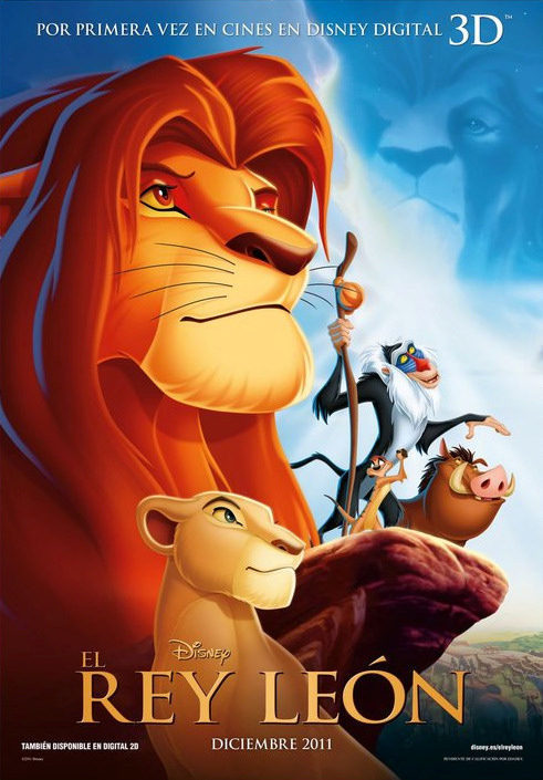 Cartel de El rey león - España 3D