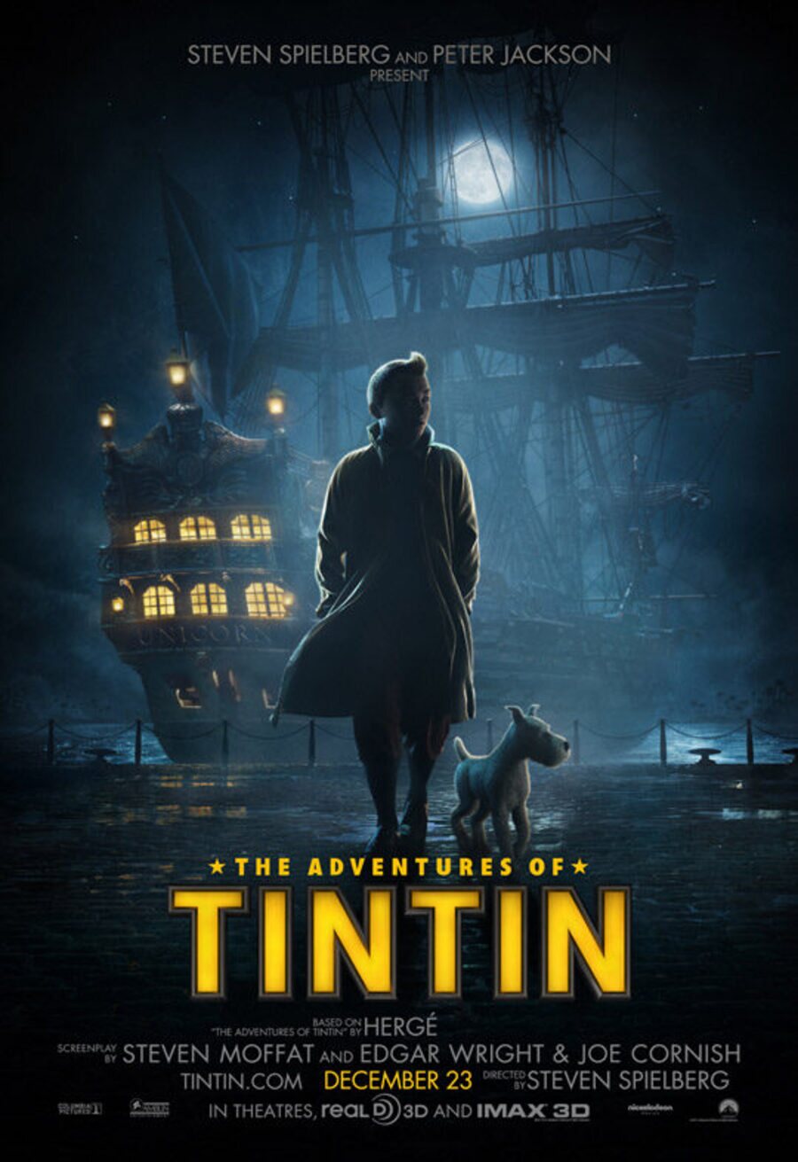 Cartel de Las Aventuras de Tintín: El secreto del Unicornio - EEUU 2