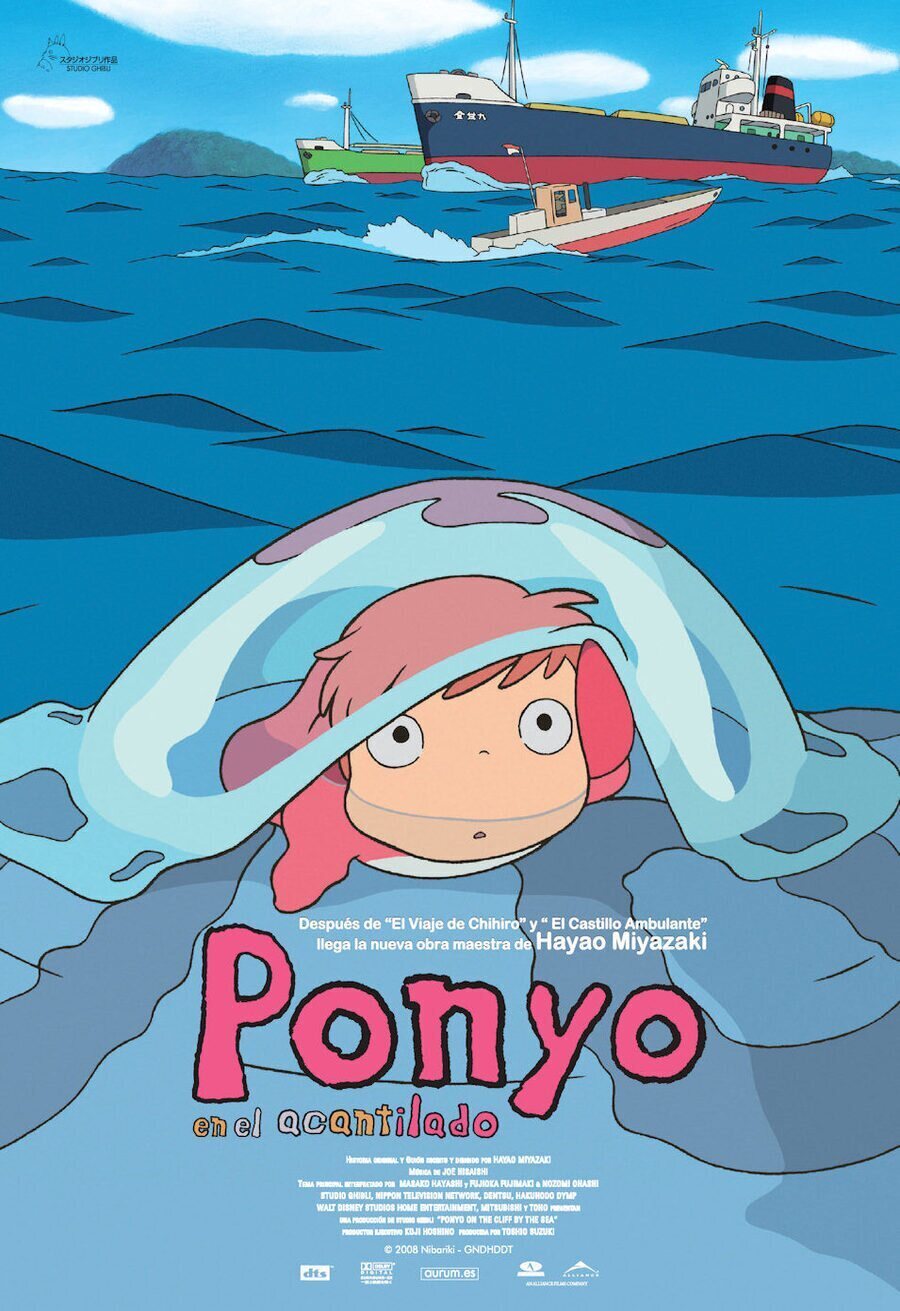 Cartel de Ponyo en el acantilado - España