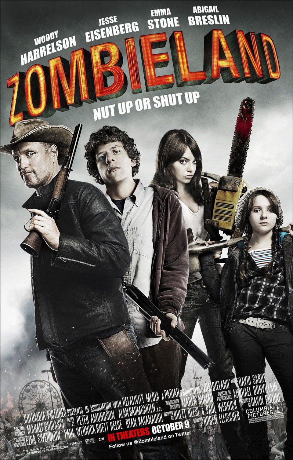 Cartel de Bienvenidos a Zombieland - Estados Unidos