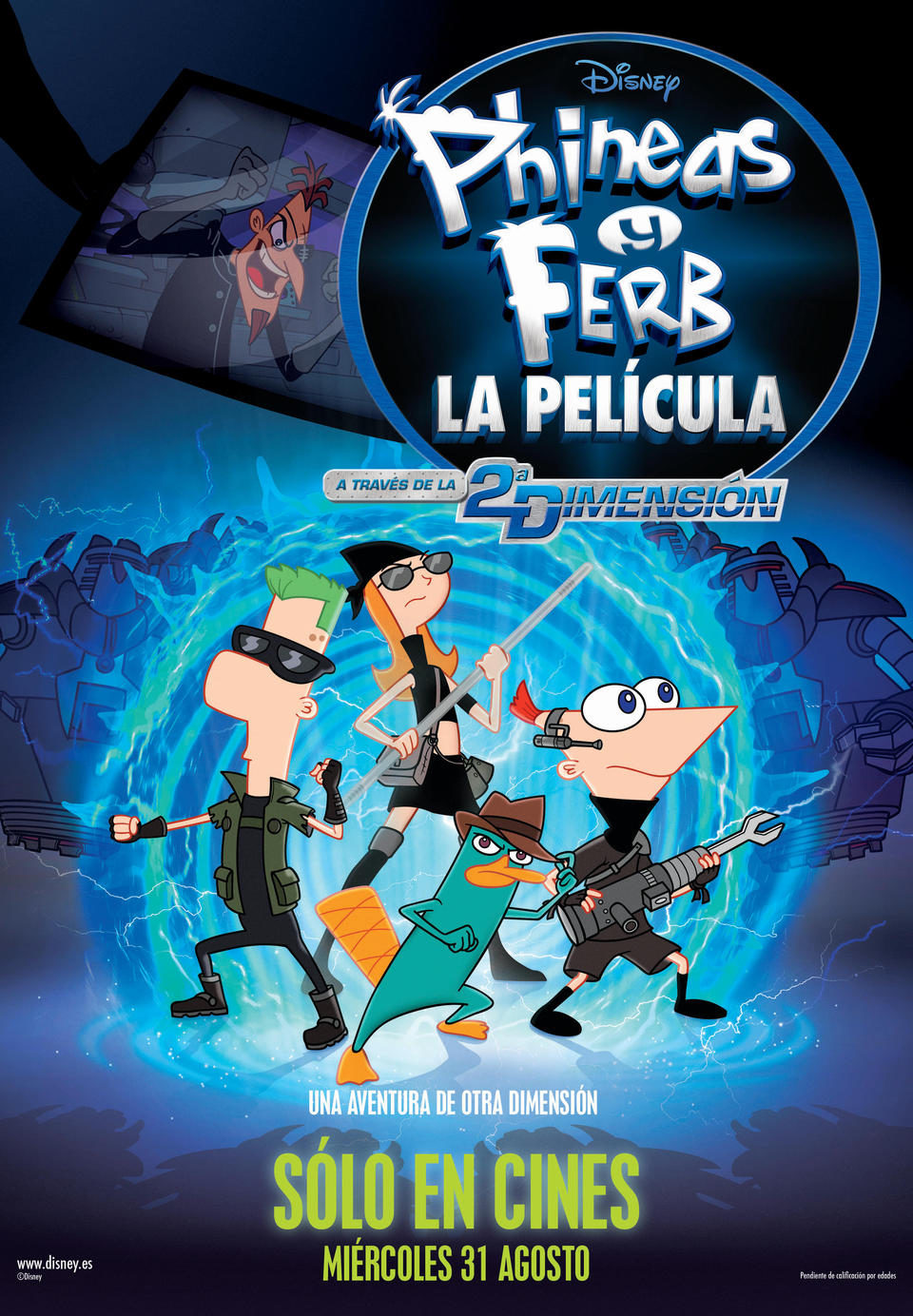 Cartel de Phineas y Ferb: A través de la segunda dimensión - España