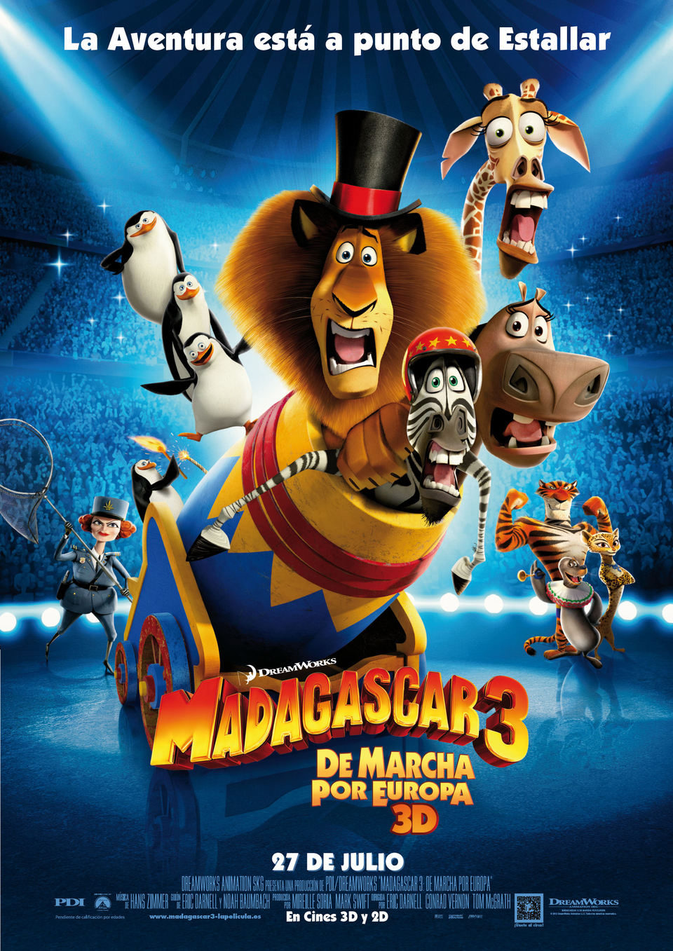 Cartel España de 'Madagascar 3: De marcha por Europa'