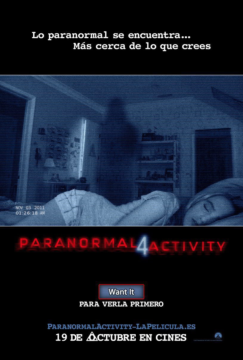 Cartel de Paranormal Activity 4 - España