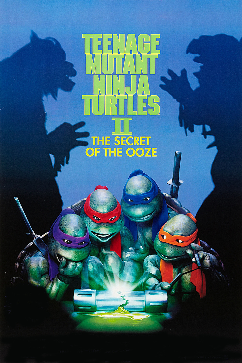 Cartel de Las tortugas ninja II: El secreto de los mocos verdes - EEUU
