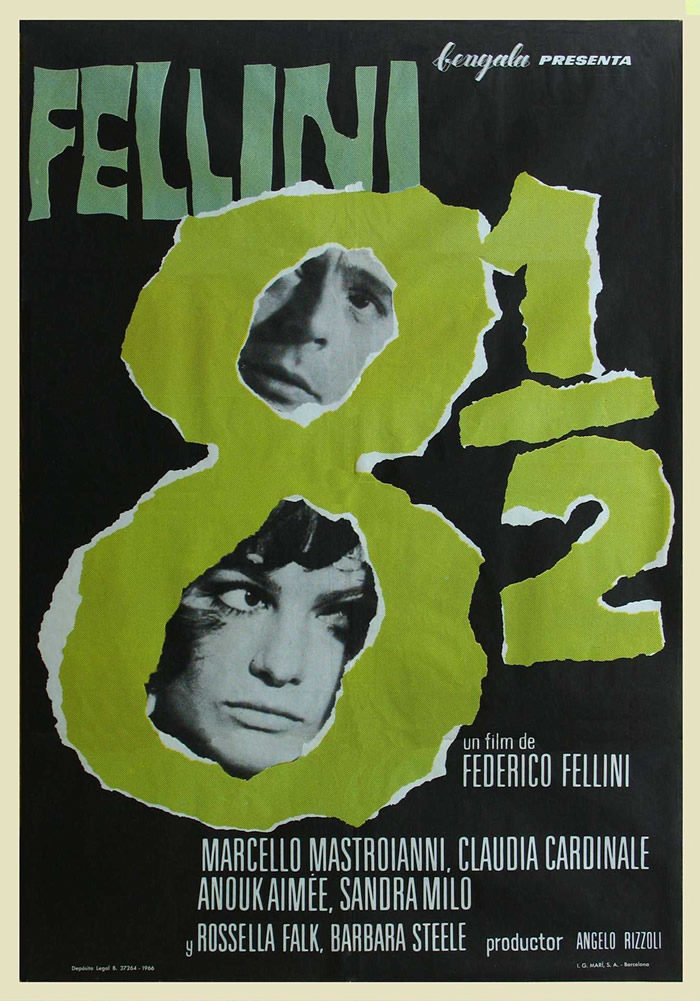 Cartel de Fellini, ocho y medio - España