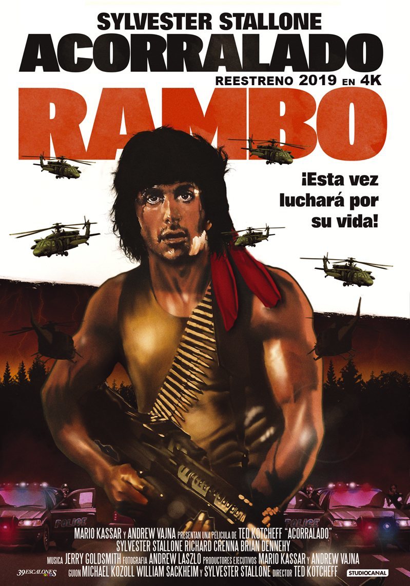 Cartel de Acorralado (Rambo) - Póster Reestreno en 4k español