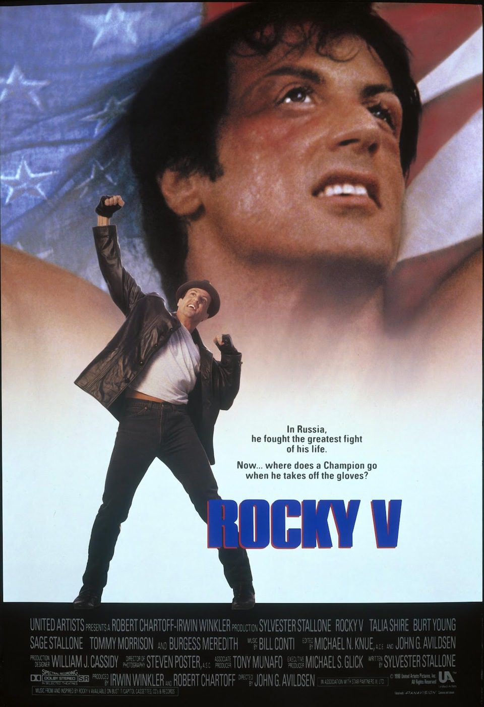 Cartel de Rocky V - Estados Unidos