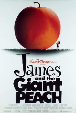 Cartel de James y el melocotón gigante