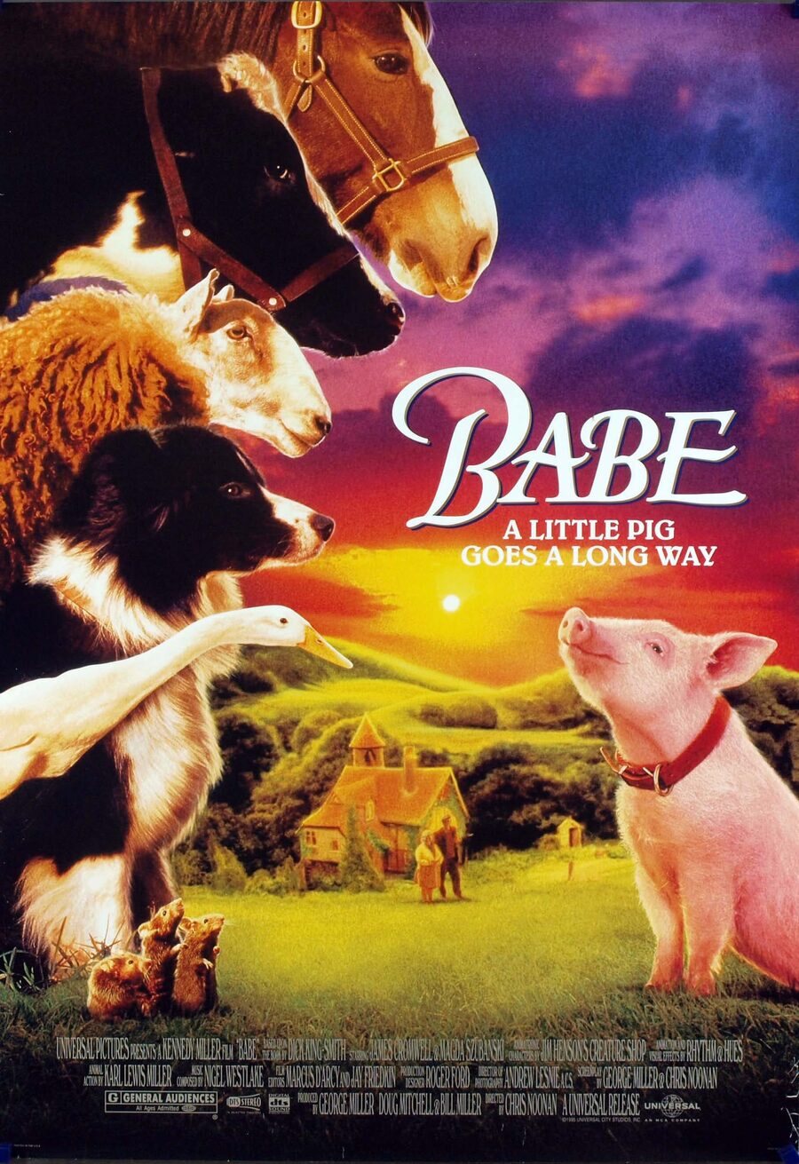 Cartel de Babe, el cerdito valiente - EEUU