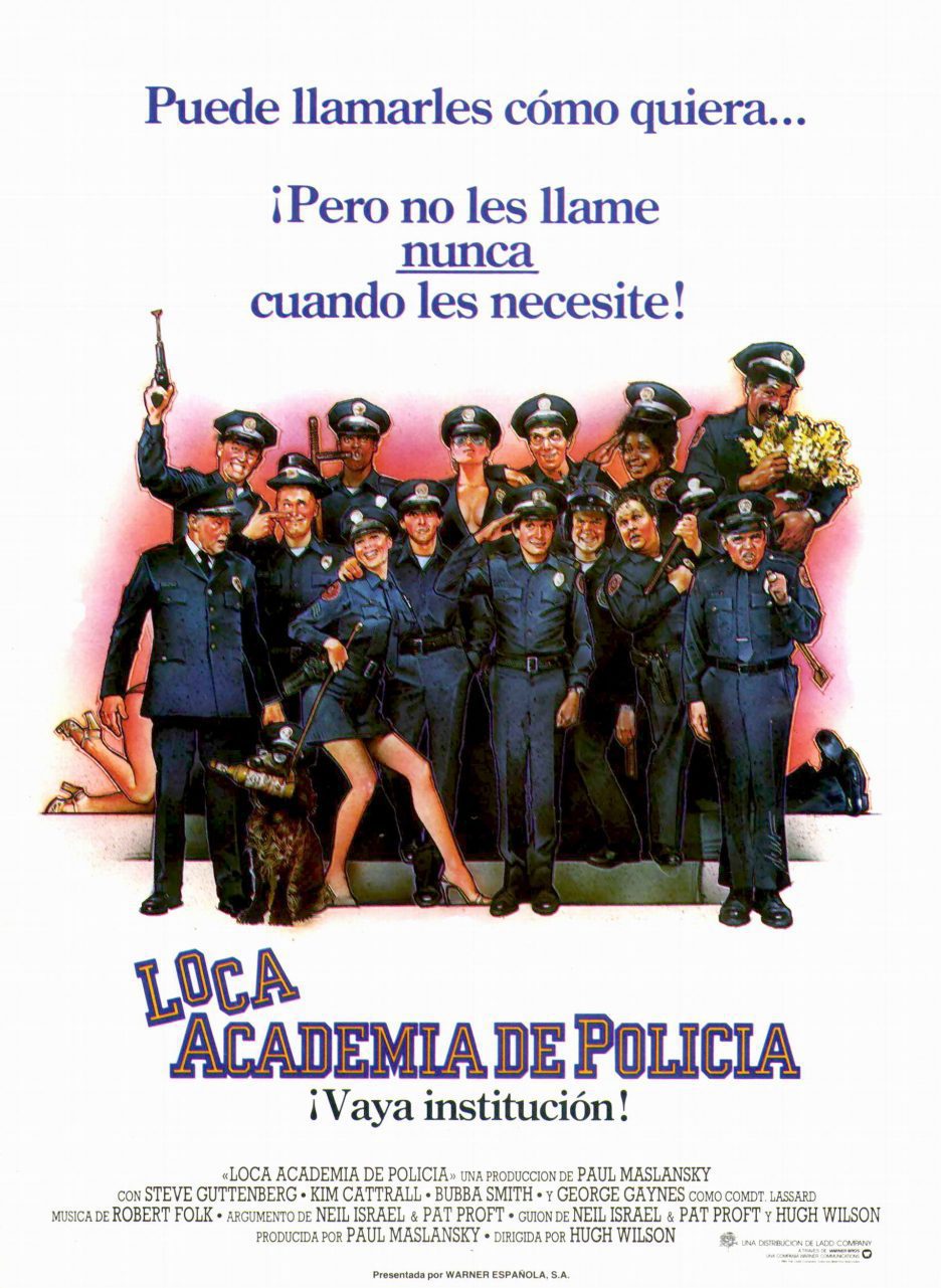 Cartel de Loca academia de policía - Estados Unidos