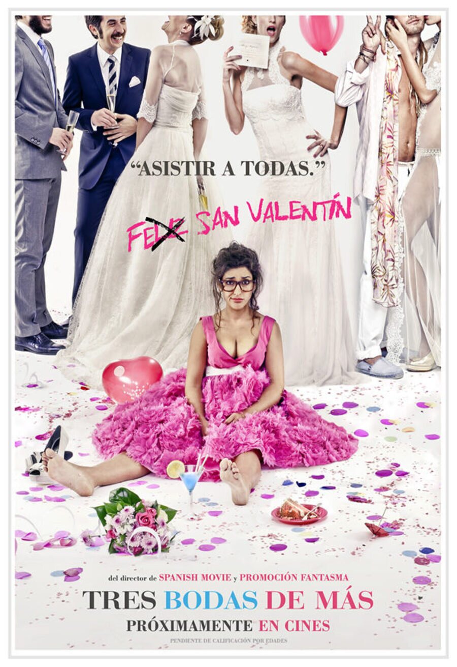 Cartel de 3 bodas de más - San Valentín
