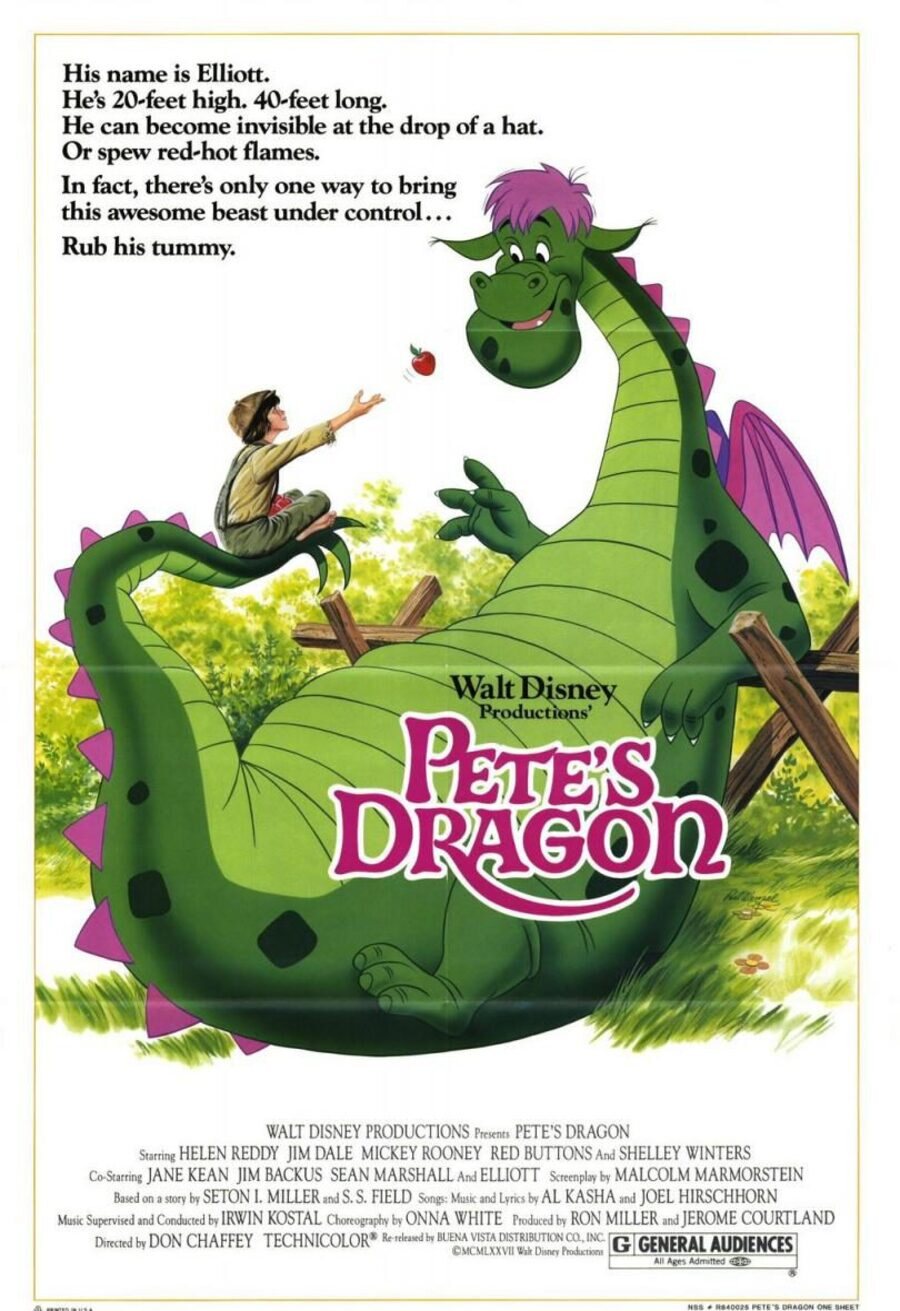 Cartel de Pedro y el dragón Elliot - EEUU