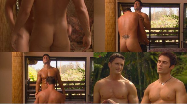 Jon Fleming y Reichen Lehmkuhl desnudos y practicando sexo en 'Dante's Cove'
