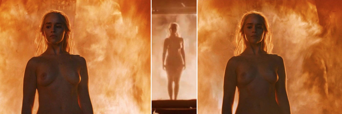 Emilia Clarke completamente desnuda enseña las tetas en 'Juego de Tronos'