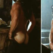 Zach McGowan semi-desnudo enseña el culo y el torso.