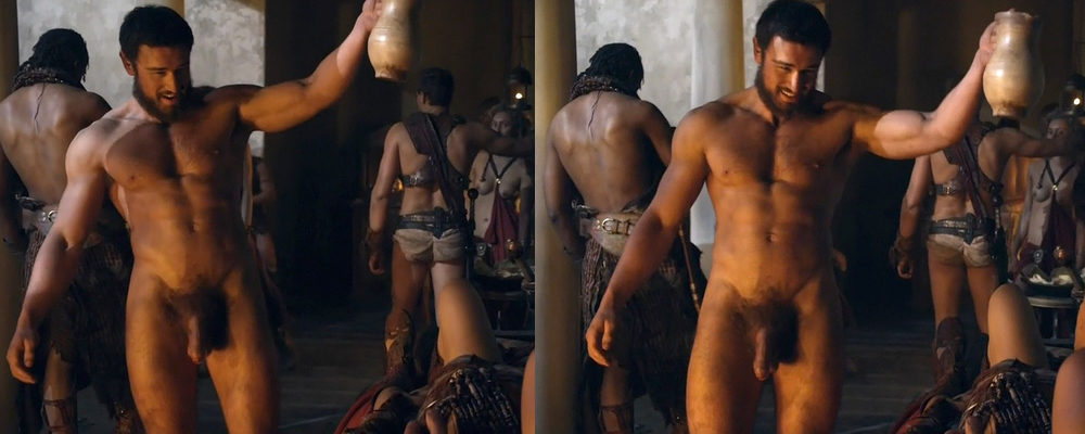 James Wells desnudo en 'Spartacus: Sangre y arena'
