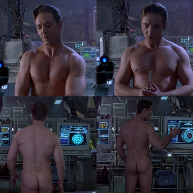Russell Crowe enseña el culo en 'Virtuosity'