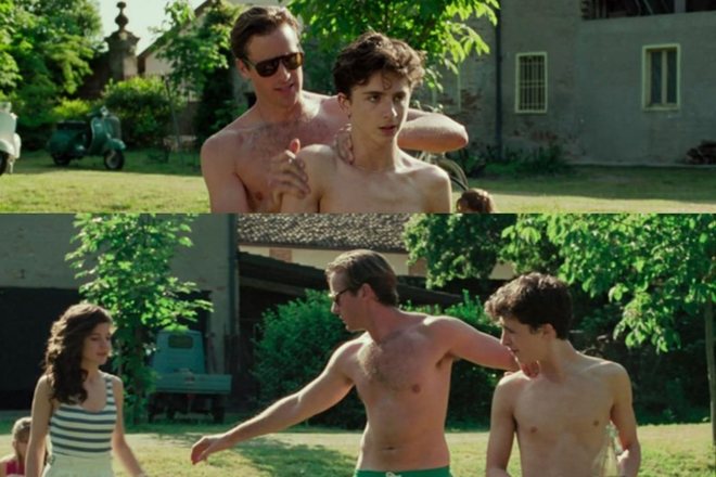 Timothée Chalamet y Armie Hammer con el torso desnudo en 'Call Me By Your Name'