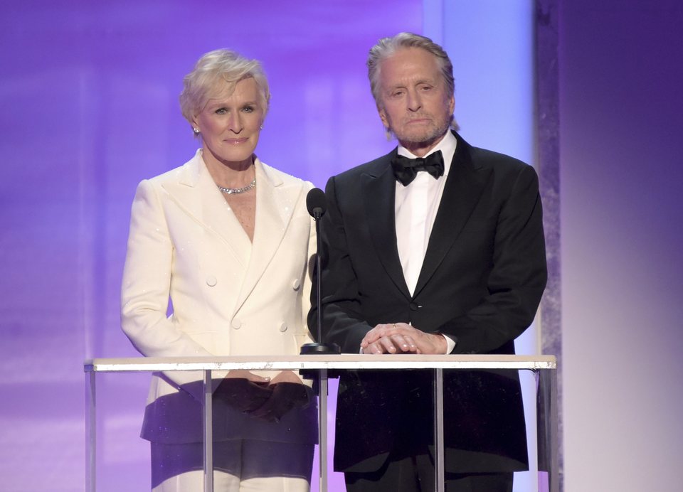 Glenn Close y Michael Douglas en la entrega de los premios SAG 2019