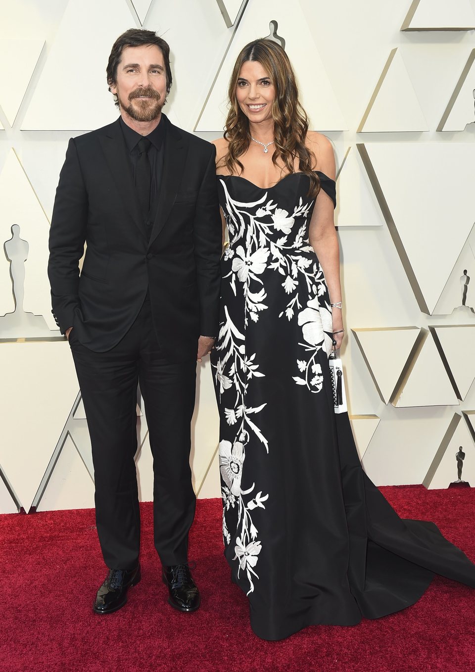 Christian Bale y Sibi Blazic en la alfombra roja de los Oscars 2019