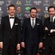 Jon Garaño, Aitor Arregi y José Mari Goenaga en la alfombra roja de los Premios Goya 2020